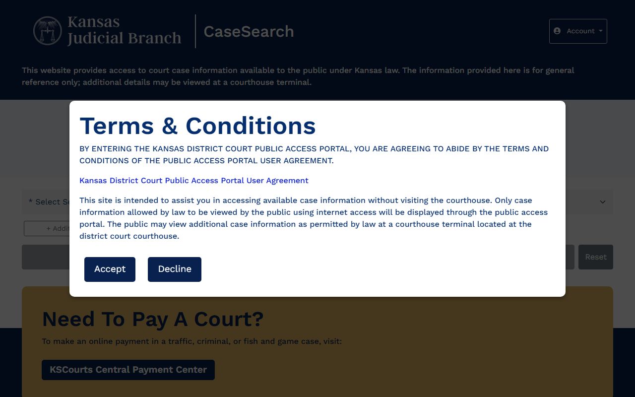 Doniphan County court records after jail arrest Kansas Case Search portal